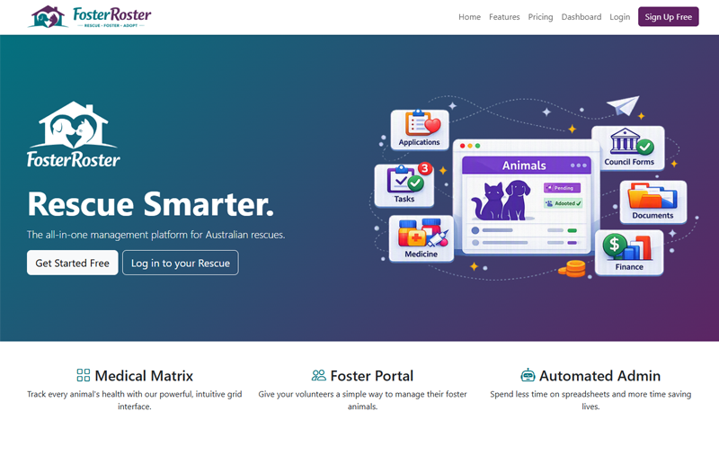 FosterRoster — homepage