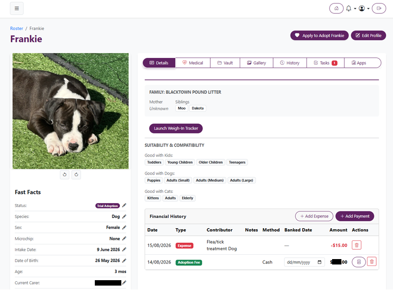 Animal profile